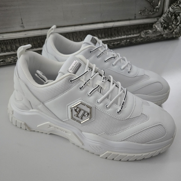 PHILIPP PLEIN Predator Low Top Sneakers. White. Size US 11.5. New.Get ready to - Picture 1 of 10